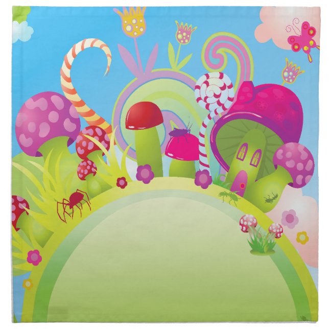 Candyland Fantasy Landscape - Rainbows & more! Napkin (Front)