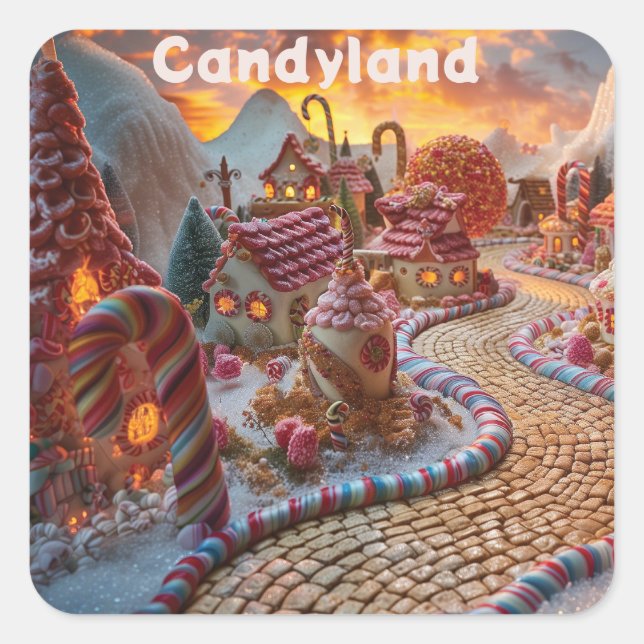 Candyland fantasy square sticker (Front)