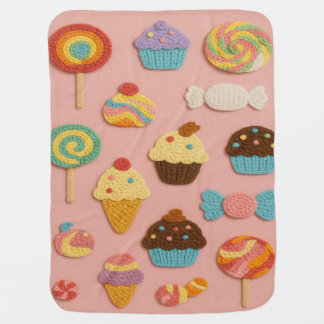 Candyland Faux Crochet - Cute Pastel Baby Blanket