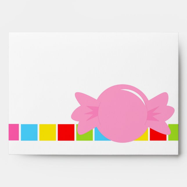 Candyland Inspired Party Invitation Envelopes (Front)