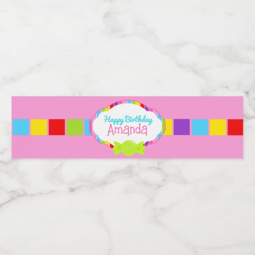 Candyland Inspired Water Bottle Wrappers Water Bottle Label