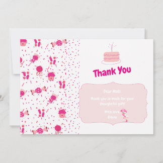 Candyland Kids Birthday Gift Appreciation Thank You Card