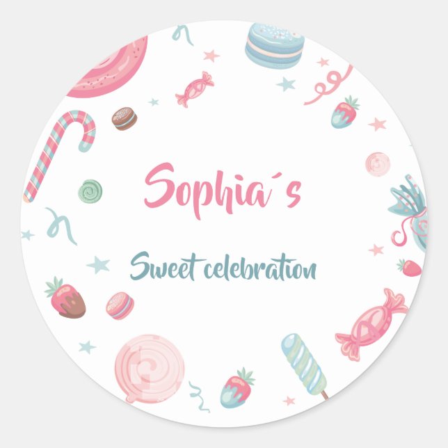 Candyland  Party Candy Land Classic Round Sticker (Front)