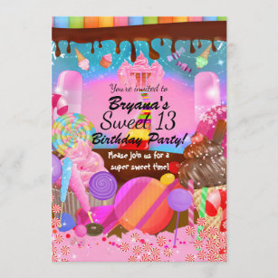 Candyland Party Fantasy Candy Cupcakes Flyer Invitation