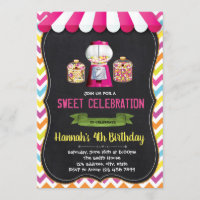 candyland shop birthday invitation