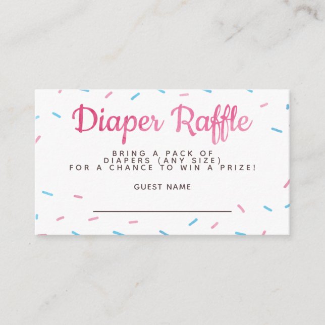 Candyland Sprinkles Baby Shower Diaper Raffle Enclosure Card (Front)