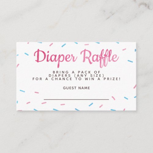 Candyland Sprinkles Baby Shower Diaper Raffle Enclosure Card