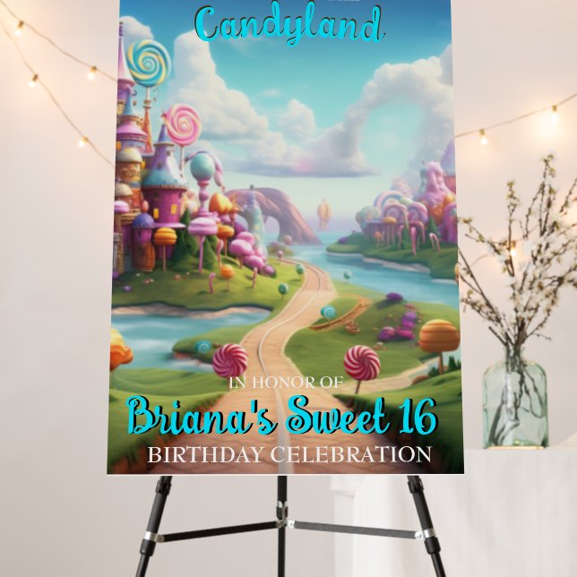Candyland Sweet 16 Welcome Sign (In Situ (Stand))