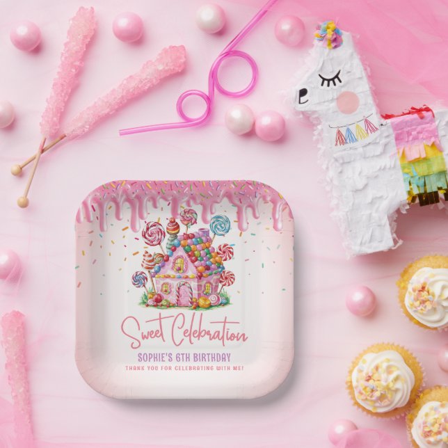 Candyland Sweet Celebration Birthday Party Paper Plates (Party)