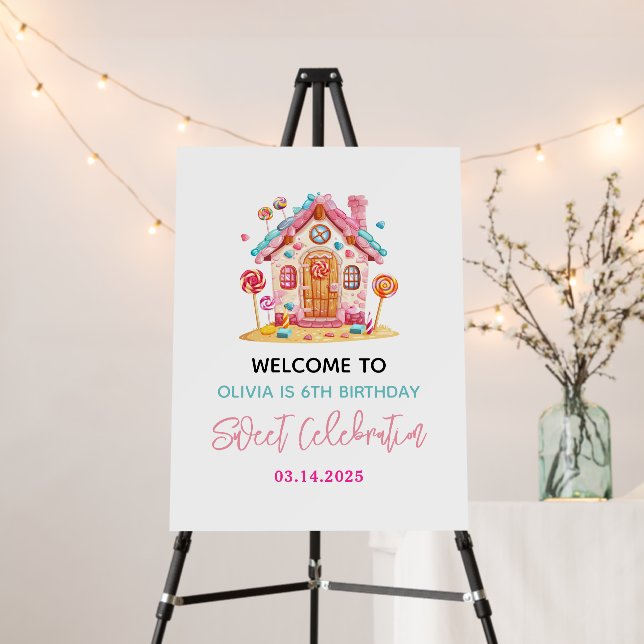 Candyland Sweet Celebration Kids Birthday Party Foam Board (In Situ (Stand))