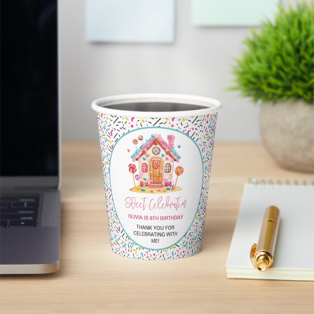 Candyland Sweet Celebration Kids Birthday Party Paper Cups (Insitu)
