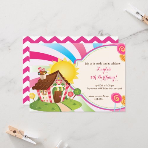 Candyland Sweet Shop Birthday Invitations