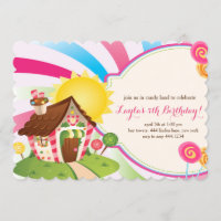 Candyland Sweet Shop Birthday Invitations