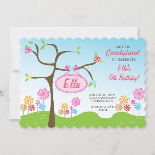 CandyLand Sweet Shop Birthday Party Invitations