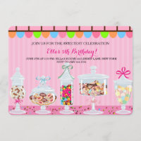 Candyland Sweet Shoppe Birthday Invitations