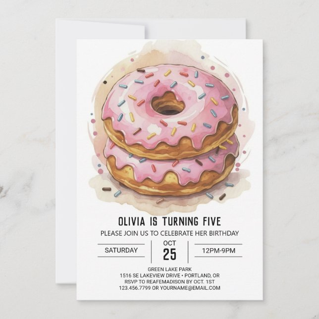 Candyland Sweets Donuts Birthday Invitation (Front)