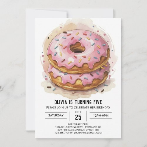 Candyland Sweets Donuts Birthday Invitation