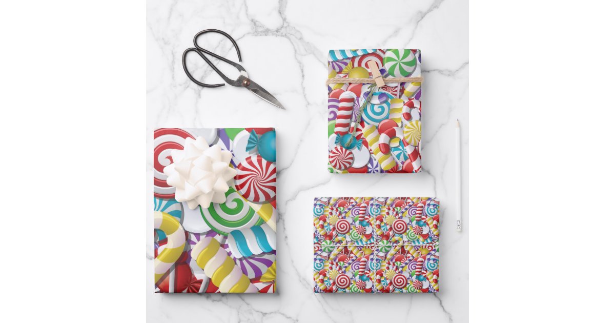 Candyland Trio Wrapping Paper Sheets Zazzle