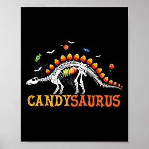 Candysaurus Candy Corn Dinosaur Skeleton Happy Hal Poster