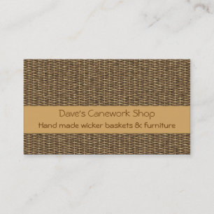 Cane basketry splint weave business card