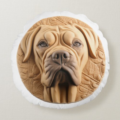 Cane Corso 3D Inspired Round Pillow