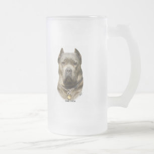 Cane Corso 8R060D-09 Frosted Glass Beer Mug
