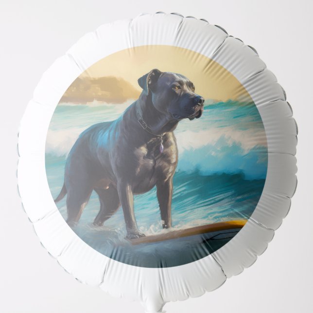 Cane Corso Beach Surfing Painting Balloon (Front)