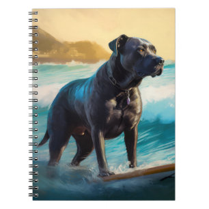 Cane Corso Beach Surfing Painting Notebook