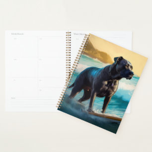 Cane Corso Beach Surfing Painting Planner