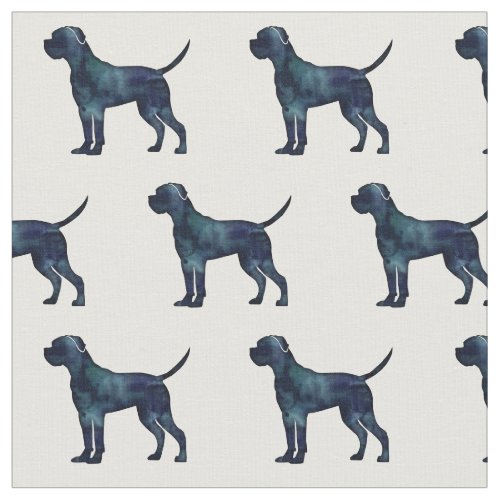 Cane Corso Black Watercolor Dog Silhouette Fabric