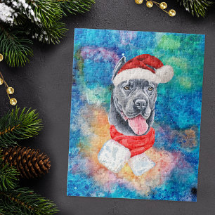 Cane Corso Breed Dog Christmas Jigsaw Puzzle