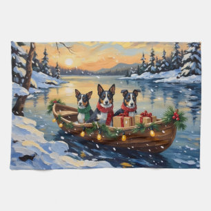 Cane Corso Christmas Boat Holiday Kitchen Towel