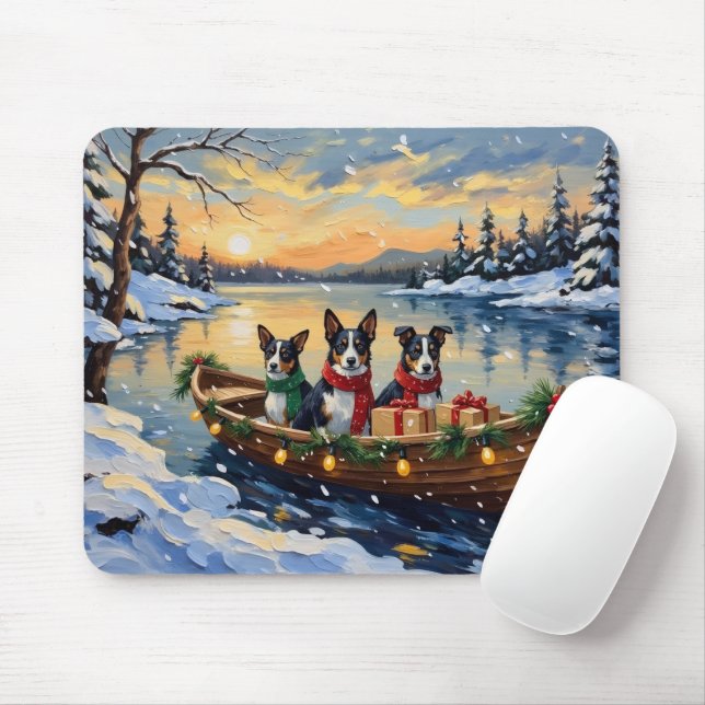 Cane Corso Christmas Boat Holiday Mouse Pad (With Mouse)