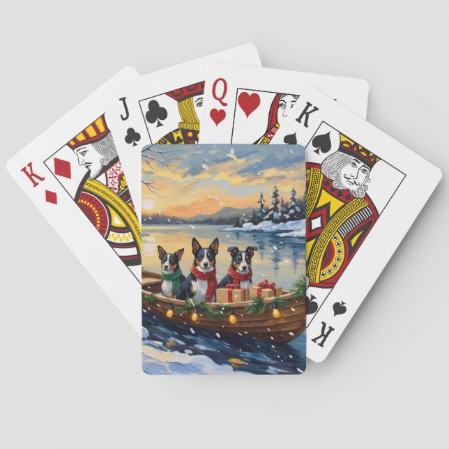 Cane Corso Christmas Boat Holiday Poker Cards (Back)