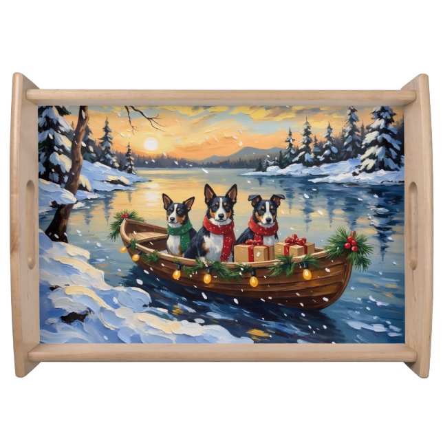 Cane Corso Christmas Boat Holiday Serving Tray (Front)