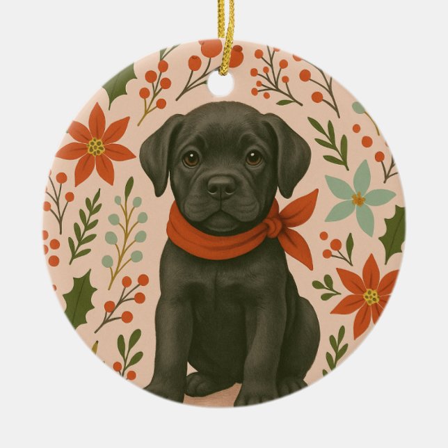 Cane Corso Christmas Ceramic Ornament (Front)