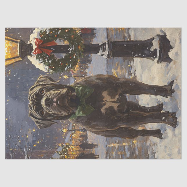 Cane Corso Christmas Decoupage Tissue Paper (Front)