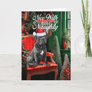 Cane Corso Christmas Dog Naughty or Nice Holiday Card