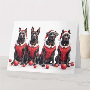 Cane Corso Christmas Dress Santa Hat Card