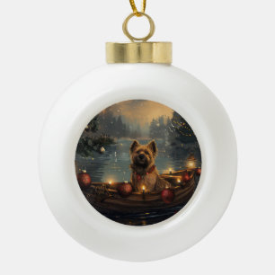 Cane Corso Christmas Festive Voyage Ceramic Ball Christmas Ornament