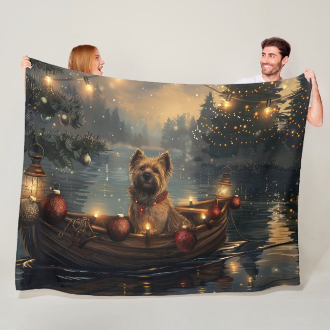 Cane Corso Christmas Festive Voyage Fleece Blanket (In Situ)