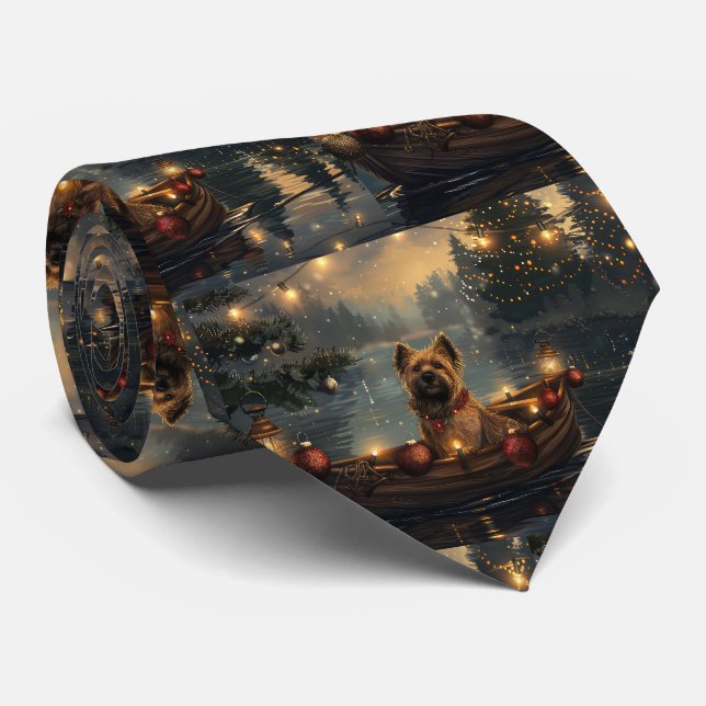 Cane Corso Christmas Festive Voyage Neck Tie (Rolled)