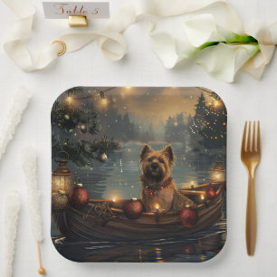 Cane Corso Christmas Festive Voyage Paper Plates