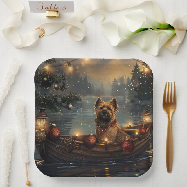 Cane Corso Christmas Festive Voyage Paper Plates (Wedding)