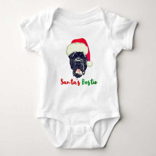 Cane Corso Christmas Santas Bestie Family Pajama Baby Bodysuit