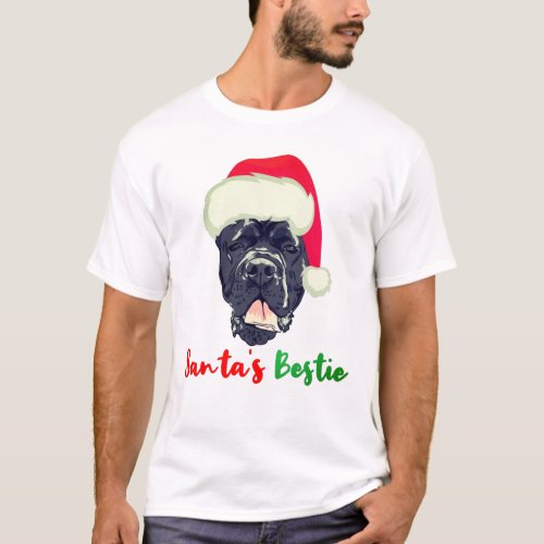 Cane Corso Christmas Santas Bestie Family Pajama T_Shirt