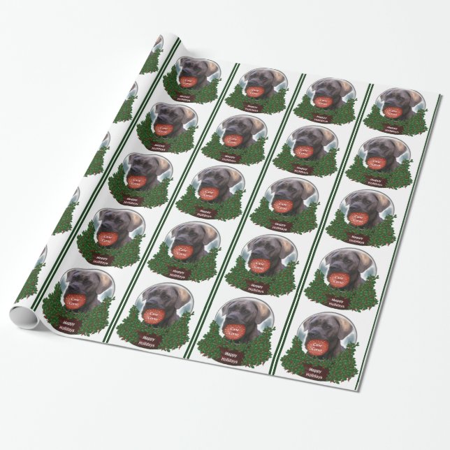 Cane Corso Christmas Wrapping Paper (Unrolled)