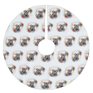 Cane Corso Christmas Wreath Festive Pup Brushed Polyester Tree Skirt