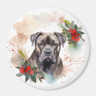 Cane Corso Christmas Wreath Festive Pup Magnet