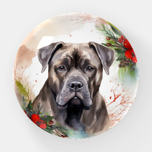 Cane Corso Christmas Wreath Festive Pup Paperweight